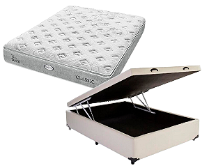 Conjunto Baú Casal (Colchão Classic Molas Ensacadas Americanflex + Base Baú Econ. 36cm)