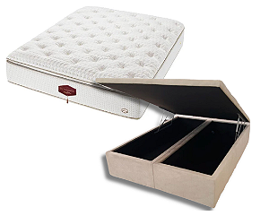 Conjunto Baú Queen (Colchão Bravíssimo Americanflex + Base Baú Econ. 36cm)