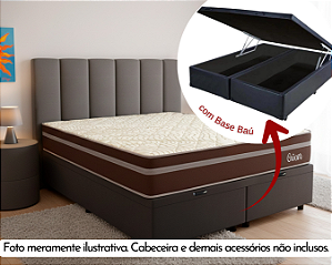 Conjunto Baú Queen (Colchão Orion Montreal+ Base Baú Econ. 36cm)