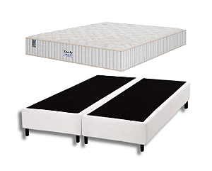 Conjunto Box Queen (Colchão Miami Sealy Plumatex + Base Box)