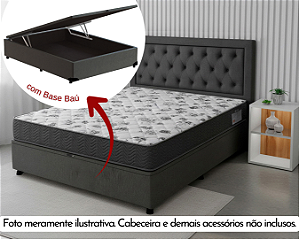 Conjunto Baú Casal (Colchão ISO 100 Ortobom + Base Baú Econ. 36cm)