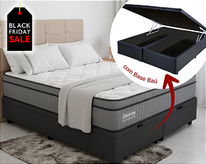 Conjunto Baú Queen (Colchão Exclusive Sleep Ortobom + Base Baú Econ. 36cm)