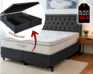 Conjunto Baú Queen (Colchão Freedom Pocket Ortobom + Base Baú Econ. 36cm)