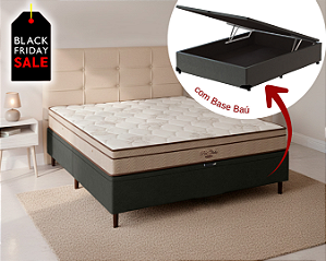 Conjunto Baú Casal (Colchão Pró Vida Superpocket Ortobom + Base Baú Econ. 36cm)