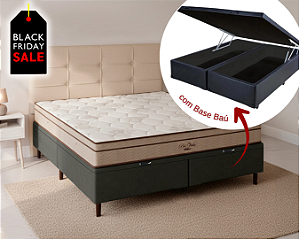 Conjunto Baú Queen (Colchão Pró Vida Superpocket Ortobom + Base Baú Econ. 36cm)