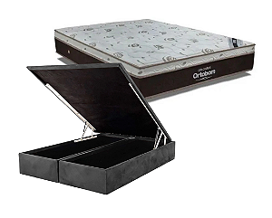 Conjunto Baú Queen (Colchão Sleep King Ortobom + Base Baú Econ. 36cm)