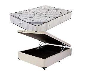 Conjunto Baú Casal (Colchão High Foam Espuma Ortobom + Base Baú Econ. 36cm)