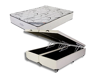 Conjunto Baú King (Colchão High Foam Espuma Ortobom + Base Baú Econ. 36cm)