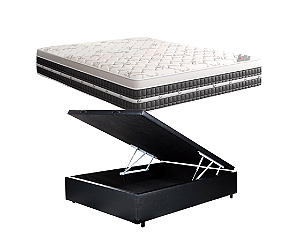 Conjunto Baú Casal (Colchão Premium Tecnopedic New One Face Castor + Base Baú Econ. 36cm)