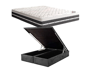 Conjunto Baú Queen (Colchão Premium Tecnopedic New One Face Castor + Base Baú Econ. 36cm)
