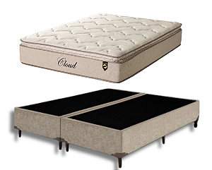 Conjunto Box Queen (Colchão Cloud Molas Ensacadas Lucspuma + Base Box)