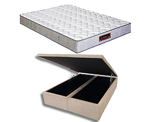 Conjunto Baú Queen (Colchão Espuma Bordeaux D45 Sankonfort + Base Baú Econ. 36cm)