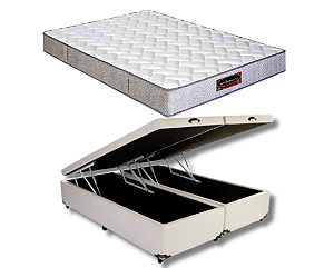 Conjunto Baú King (Colchão Espuma Bordeaux D45 Sankonfort + Base Baú Econ. 36cm)