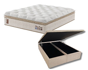 Conjunto Baú Queen (Colchão Allure Pocket Solar + Base Baú Econ. 36cm)