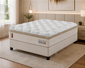 Conjunto Box Casal (Colchão Allure Pocket Solar + Base Box)
