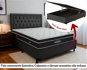 Conjunto Baú Casal (Colchão Elegant Superpocket Ortobom + Base Baú Trad. 46cm)