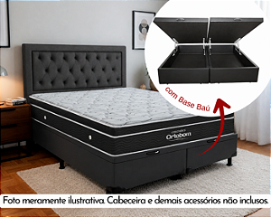 Conjunto Baú King (Colchão Elegant Superpocket Ortobom + Base Baú Econ. 36cm)