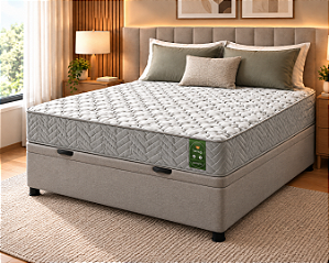 Conjunto Baú Casal (Colchão Wing Americanflex + Base Baú Econ. 36cm)