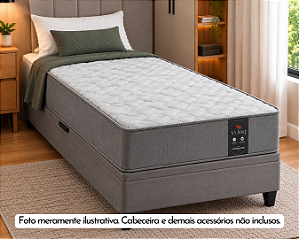 Conjunto Baú Solteirão (Colchão Wing Americanflex + Base Baú Econ. 36cm)