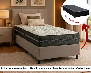 Conjunto Box Solteirão (Colchão Prime Pocket Soft Pluma + Base Box)