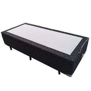 Cama Box Baú Solteirão AColchoes Poliéster Preto 41x96x203