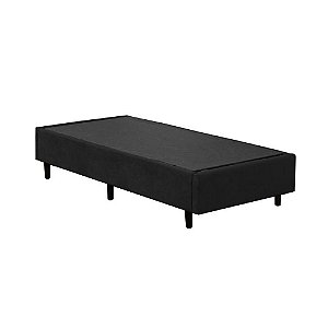 Cama Box Blindado Solteirão AColchoes Suede Preto 40x96x203