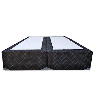 Cama Box Blindado King Bipartido AColchoes Poliéster Preto 40x193x203