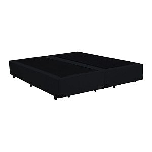 Cama Box Blindado King Bipartido AColchoes Suede Preto 40x193x203