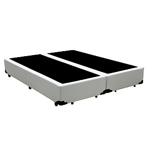 Cama Box Blindado Queen Bipartido AColchoes Sintético Branco 40x158x198