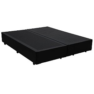 Cama Box Blindado Queen Bipartido AColchoes Sintético Preto 40x158x198