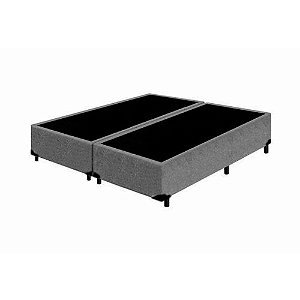 Cama Box Blindado Queen Bipartido AColchoes Suede Cinza 40x158x198