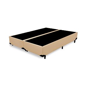 Cama Box Blindado Casal Bipartido AColchoes Sintético Bege 40x138x188