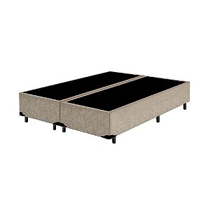 Cama Box Blindado Casal Bipartido AColchoes Suede Bege 40x138x188