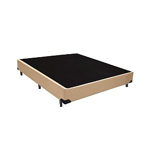 Cama Box Blindado Casal AColchoes Sintético Bege 40x138x188