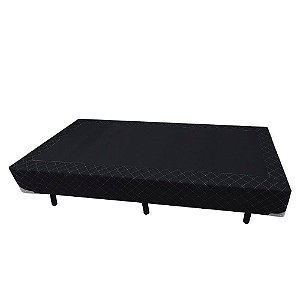 Cama Box Blindado Solteiro AColchoes Poliéster Preto 40x78x188