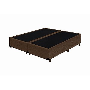 Cama Box King Bipartido AColchoes Suede Marrom 40x193x203