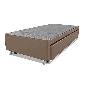 Cama Box Solteiro com Auxiliar Espuma Sintético Bege 50x78x188