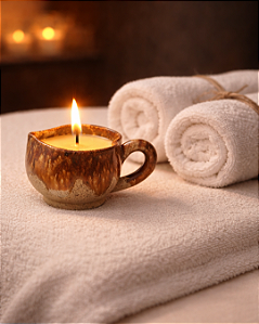 Vela de Massagem Vegetal - Cerâmica artesanal