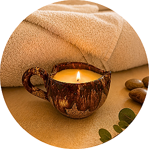 Vela de Massagem na cerâmica - Artesanal