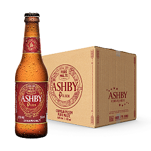 CERVEJA ASHBY PILSEN PURO MALTE LONG NECK 355ml - CAIXA C/12