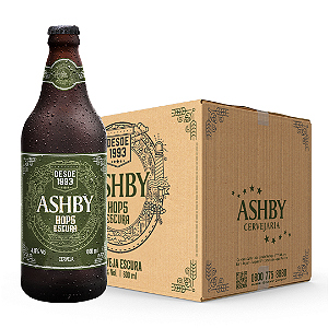 CERVEJA ASHBY HOPS ESCURA - CAIXA C/ 12