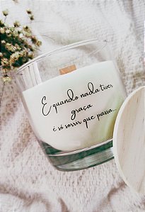 Vela Aromática Frases Sorrir Bamboo 180G