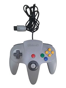 CONTROLE NINTENDO 64 - CINZA - USADO