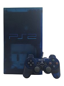 CONSOLE - PLAYSTATION 2 EDIÇÃO OCEAN BLUE - BLOQUEADO JP - USADO