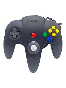 CONTROLE NINTENDO 64: CINZA CHUMBO - ANALÓGICO DE GAMECUBE - USADO