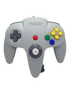 CONTROLE NINTENDO 64: CINZA - ANALÓGICO DE GAMECUBE - USADO