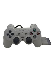 CONTROLE SONY PS1 CINZA - C/ DETALHES - USADO