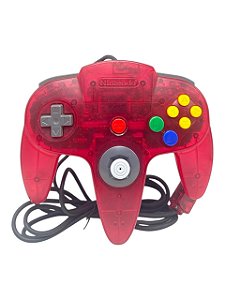 CONTROLE NINTENDO 64 CLEAR RED (CEREJA) - USADO