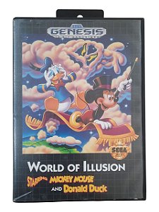 WORLD OF ILLUSION: MICKEY MOUSE & DONALD DUCK - SEM MANUAL - USADO - MEGA DRIVE