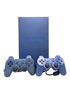 CONSOLE - PLAYSTATION 2 EDIÇÃO TOY BLUE - C/ DETALHES - USADO